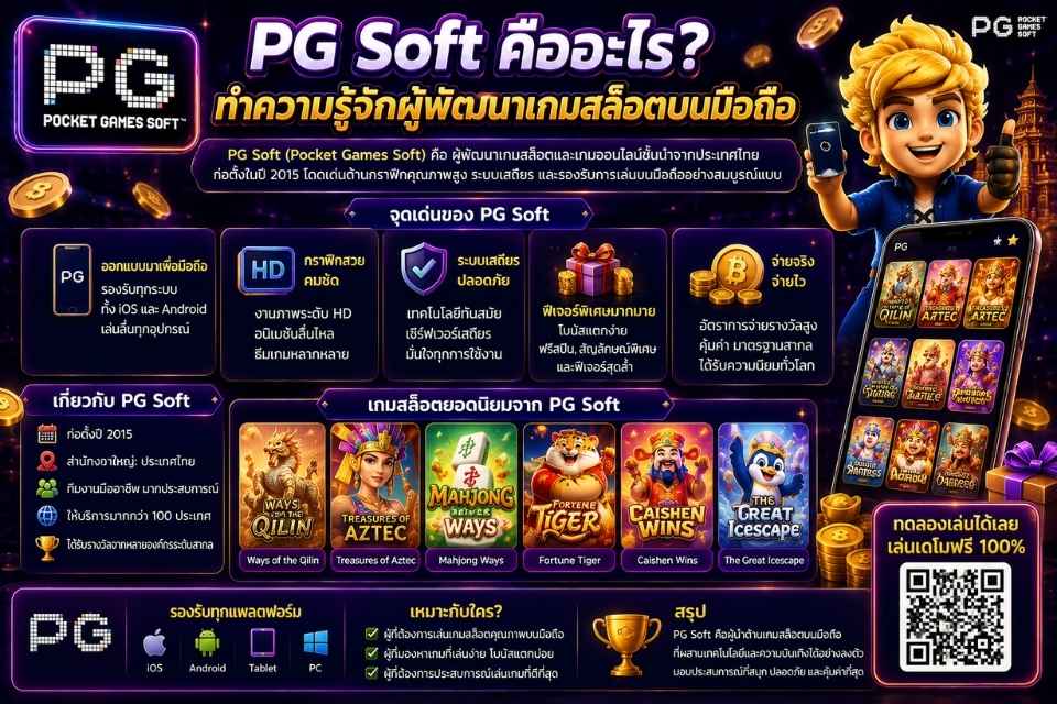 PG Soft คืออะไร ทำความรู้จักผู้พัฒนาเกมสล็อตบนมือถือ