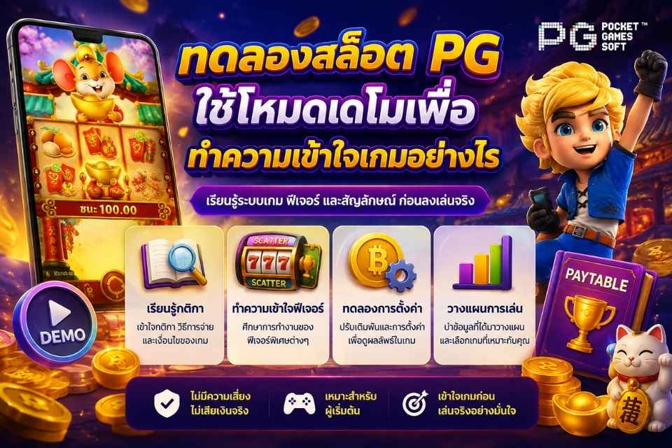 ทดลองสล็อต PG ใช้โหมดเดโมเพื่อทำความเข้าใจเกมอย่างไร